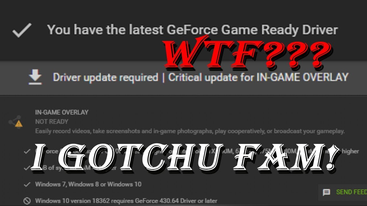 *FIX* GeForce Experience Critical Update for IN-GAME OVERLAY (reason